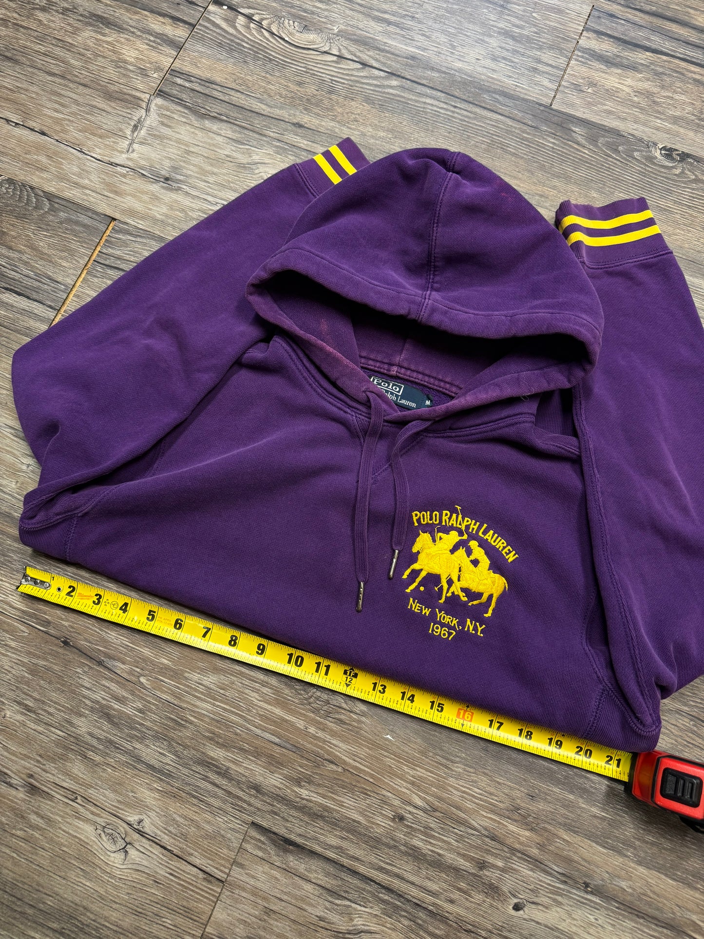 POLO RALPH LAUREN MAGENTA PULLOVER HOODIE (M)
