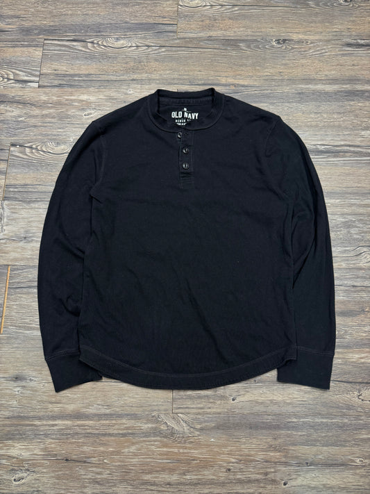 OLD NAVY BLACK HENLEY (M)