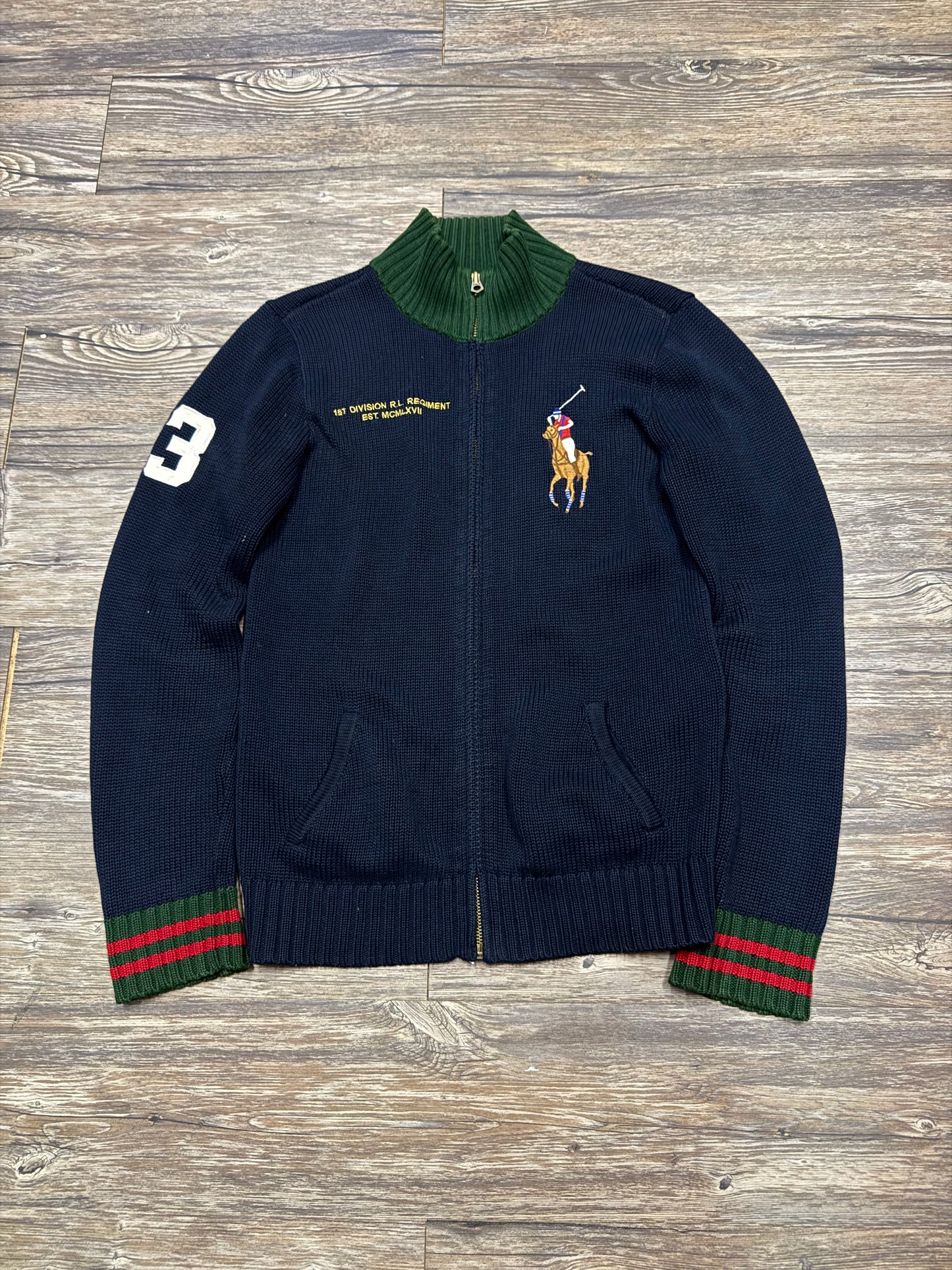 VINTAGE POLO RALPH LAUREN KNIT ZIP-UP JACKET (S)