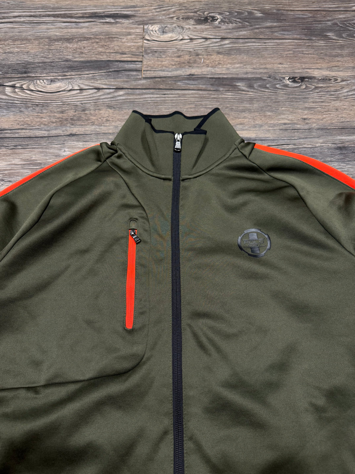 POLO RALPH LAUREN SPORT OLIVE TRACK JACKET (L)