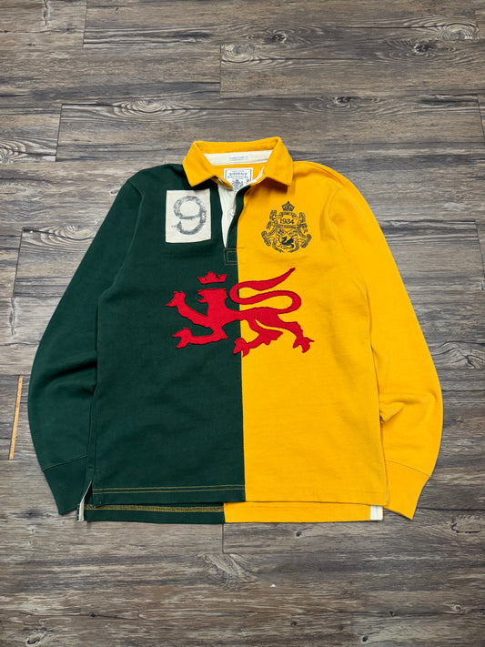 POLO RALPH LAUREN RUGBY LINE LION COLORBLOCK CREST LONGSLEEVE (M)