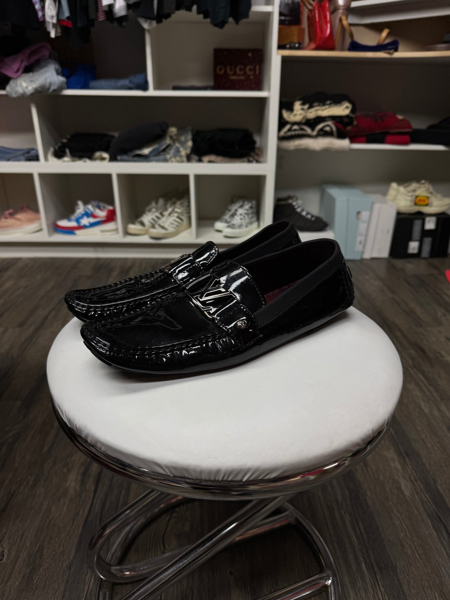 LOUIS VUTTION BLACK PATENT LEATHER LOAFERS (11)