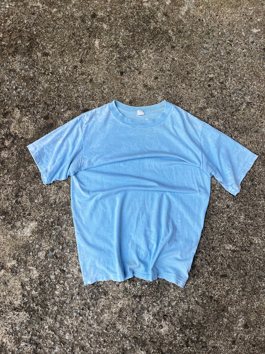 VINTAGE FADED BLUE SINGLE STITCH TEE (M)