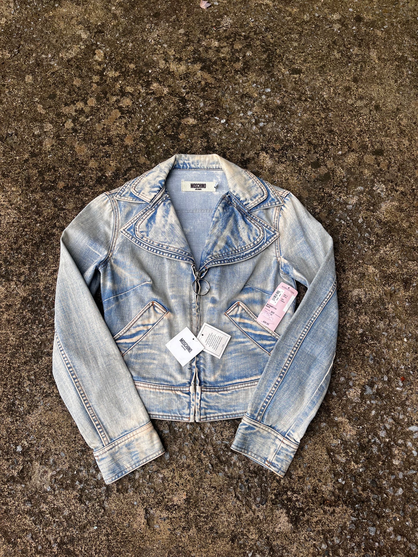 MOSCHINO DENIM BIKER JACKET (S)