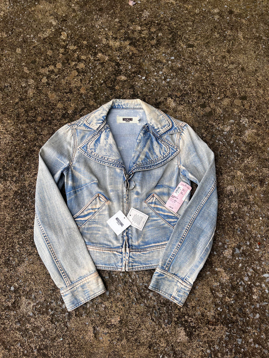 MOSCHINO DENIM BIKER JACKET (S)