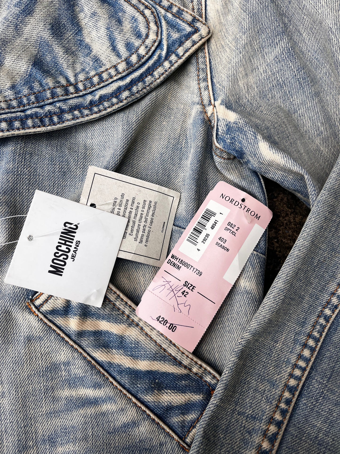 MOSCHINO DENIM BIKER JACKET (S)