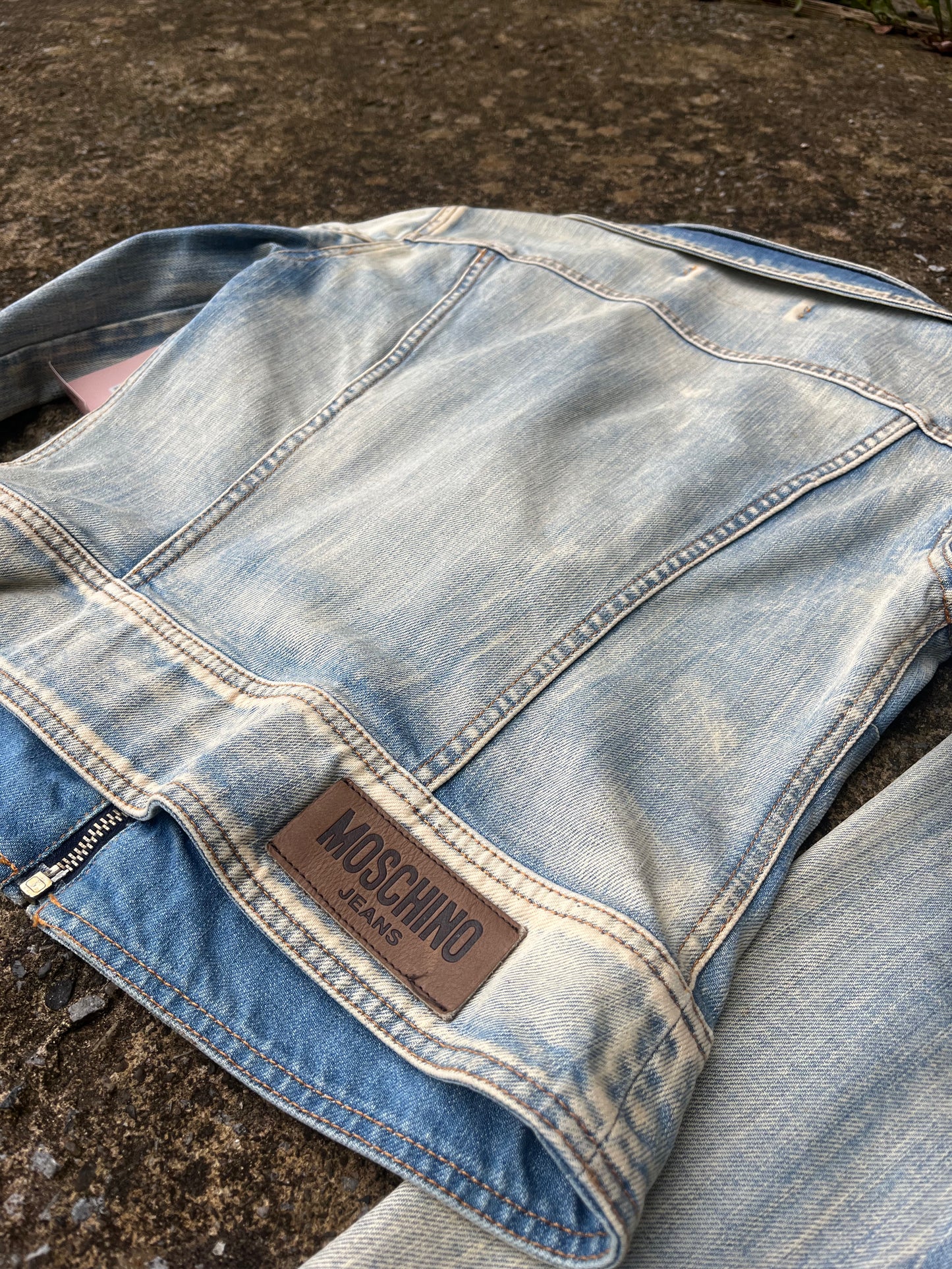 MOSCHINO DENIM BIKER JACKET (S)