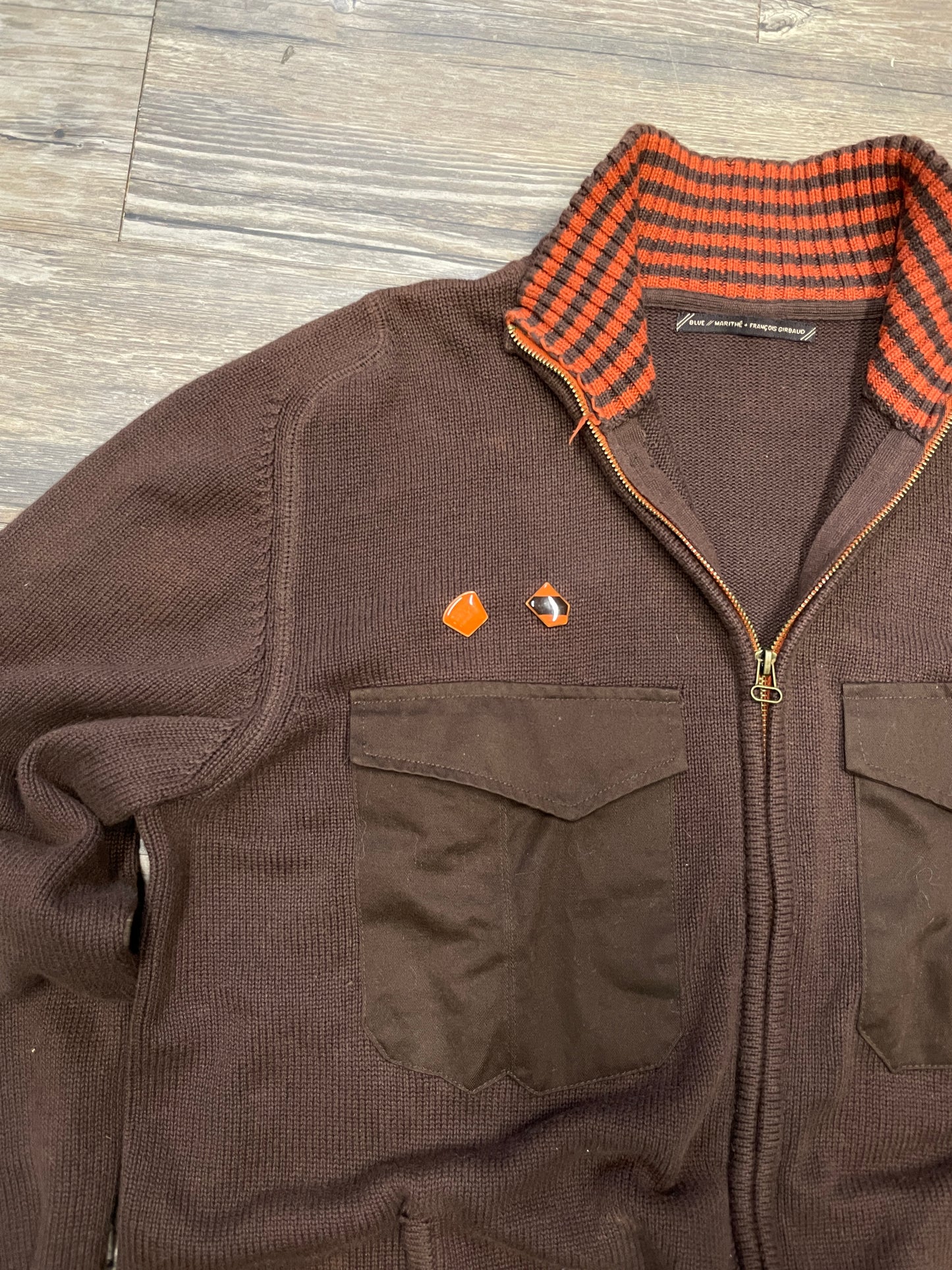 VINTAGE MARITHE FRANCOIS GIRBAUD KNIT TRACK JACKET (XL)