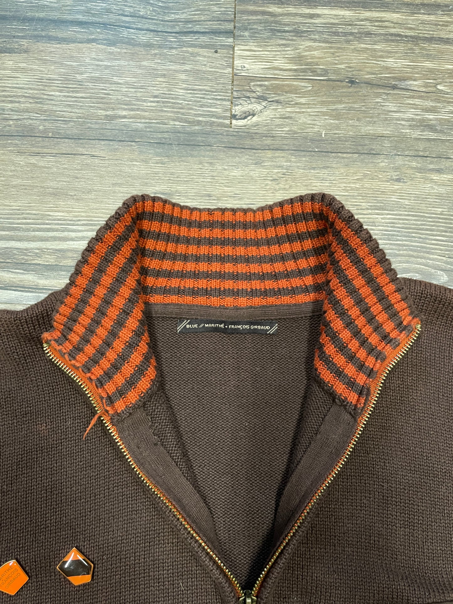 VINTAGE MARITHE FRANCOIS GIRBAUD KNIT TRACK JACKET (XL)