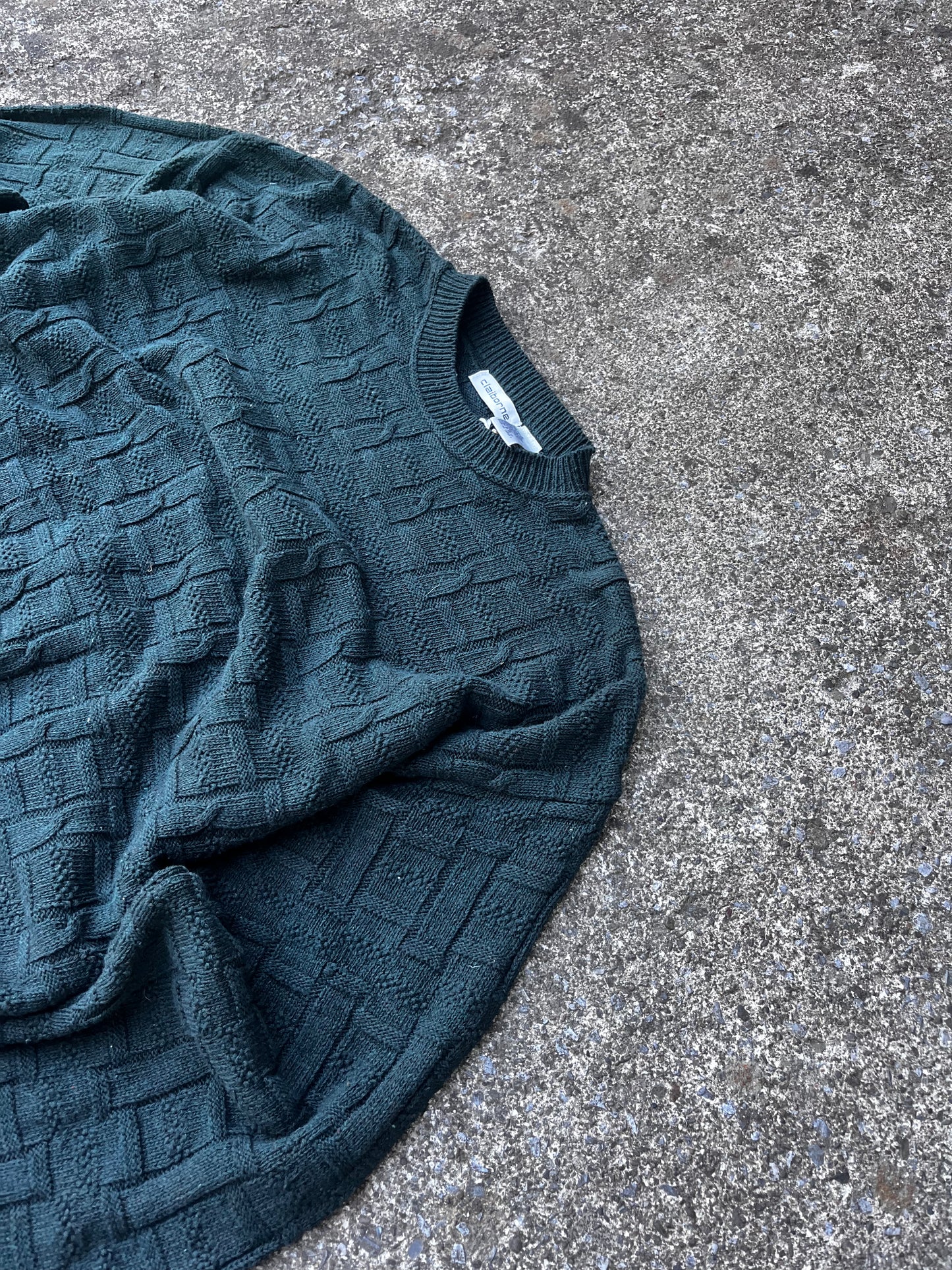 VINTAGE DEADSTOCK CLAIRBORNE CABLE KNIT SWEATER (M)