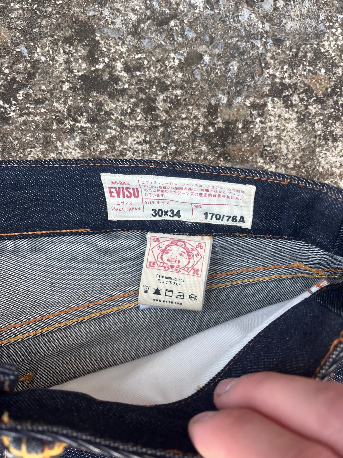 EVISU PAINTED SELVEDGE DENIM (34)