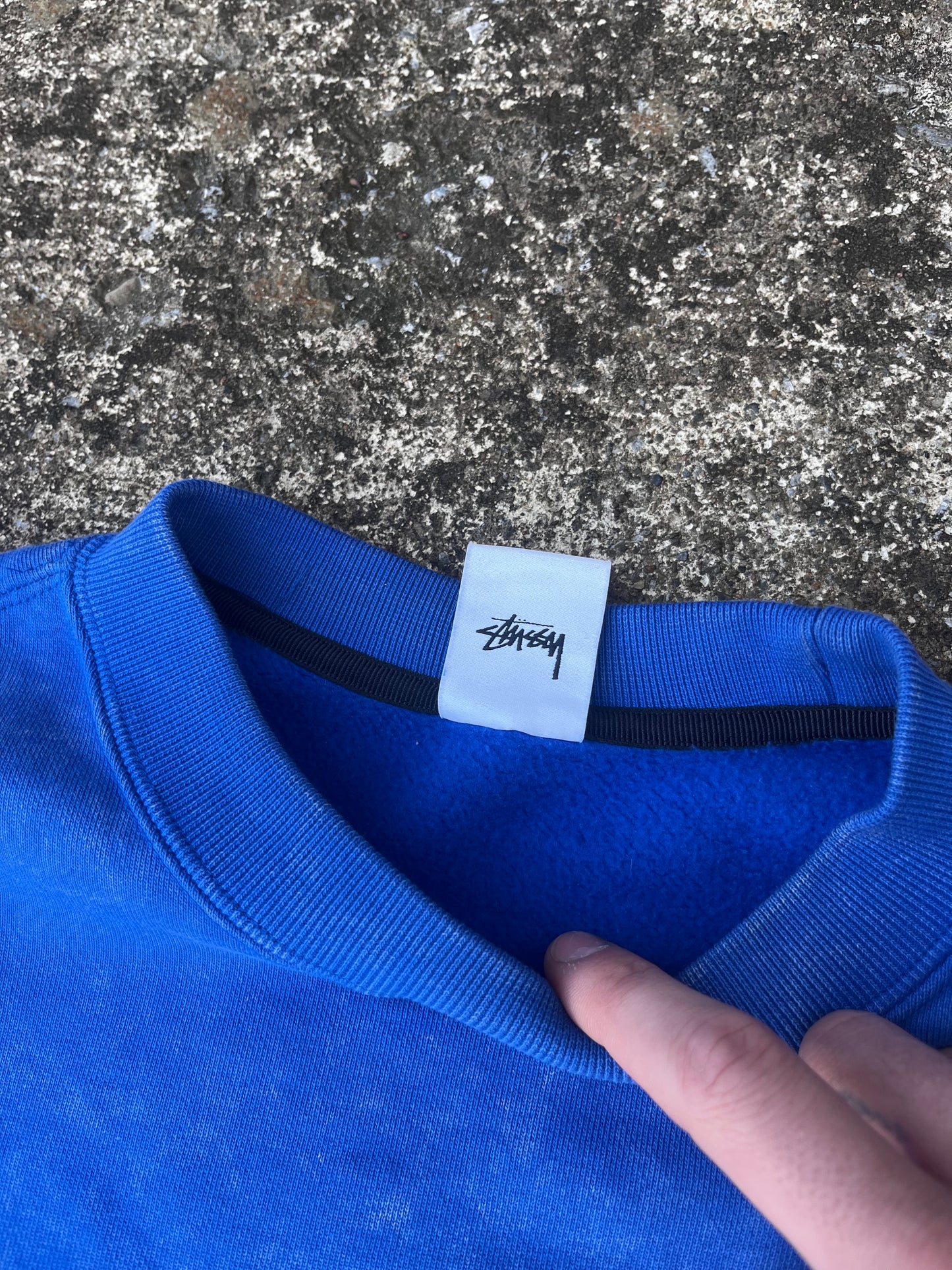 NIKE X STUSSY ACID WASH BLUE CREWNECK (S)