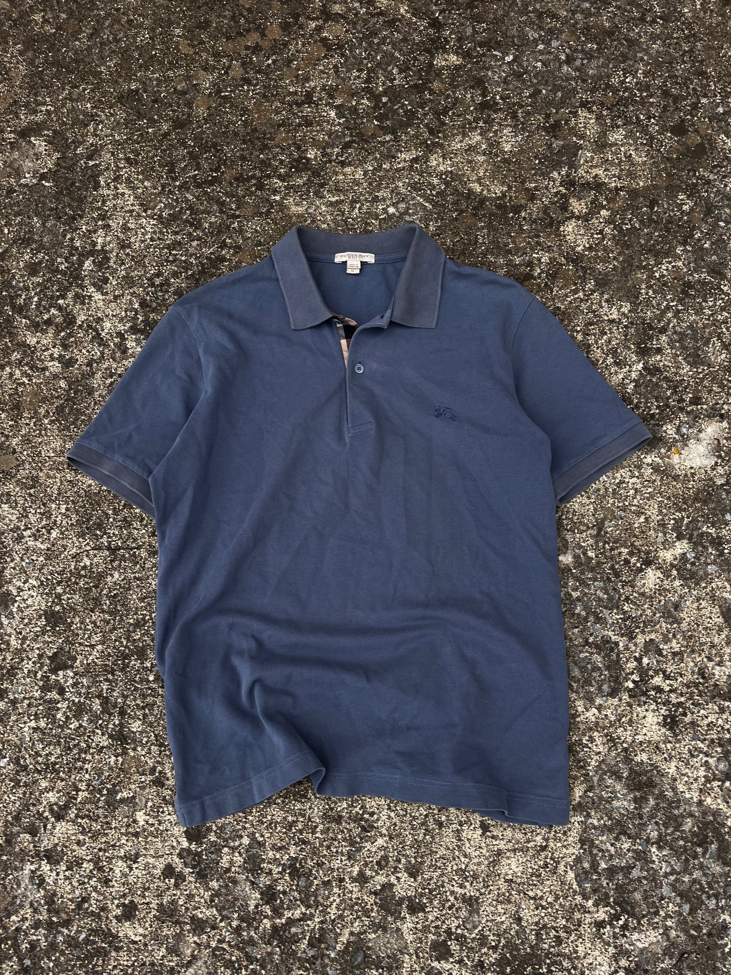 BURBERRY NAVY LOGO POLO (M)