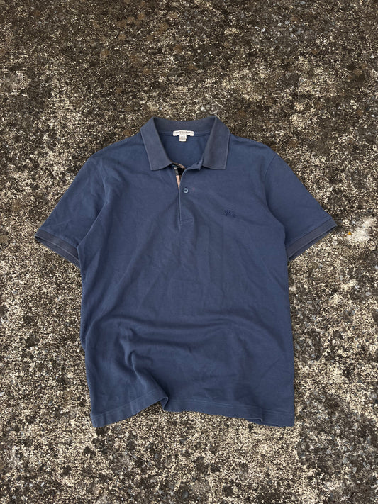 BURBERRY NAVY LOGO POLO (M)