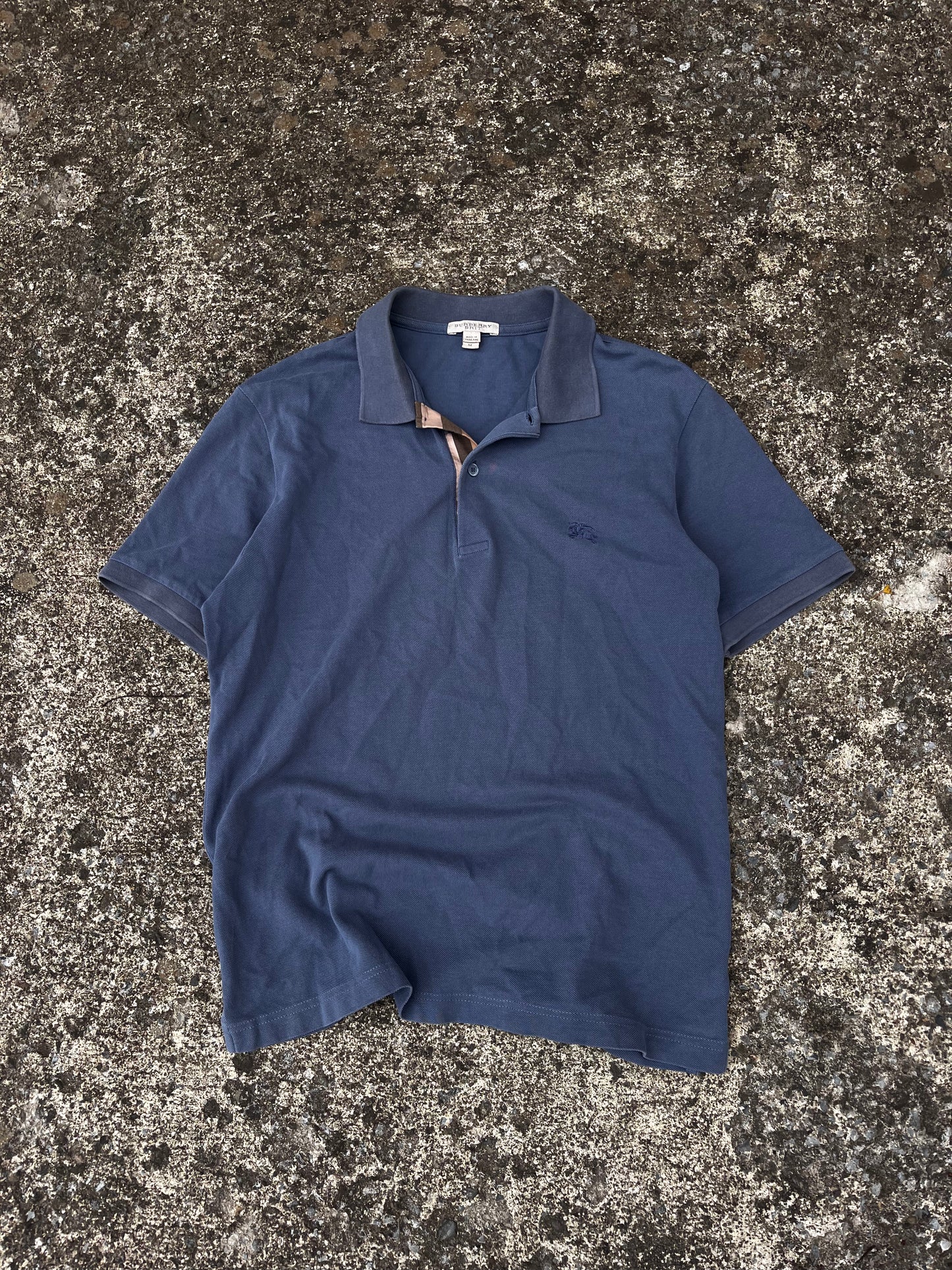 BURBERRY NAVY LOGO POLO (M)