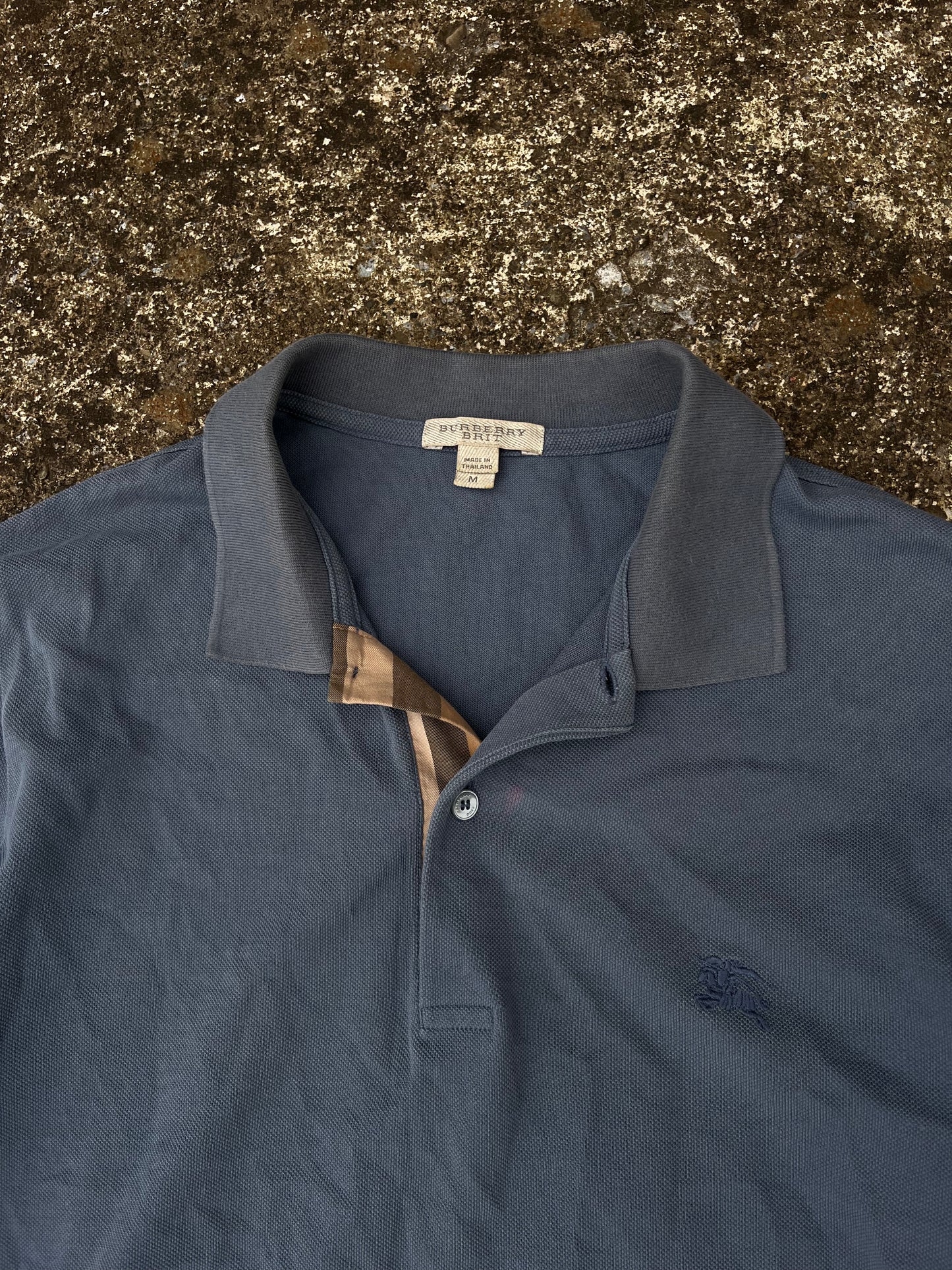 BURBERRY NAVY LOGO POLO (M)