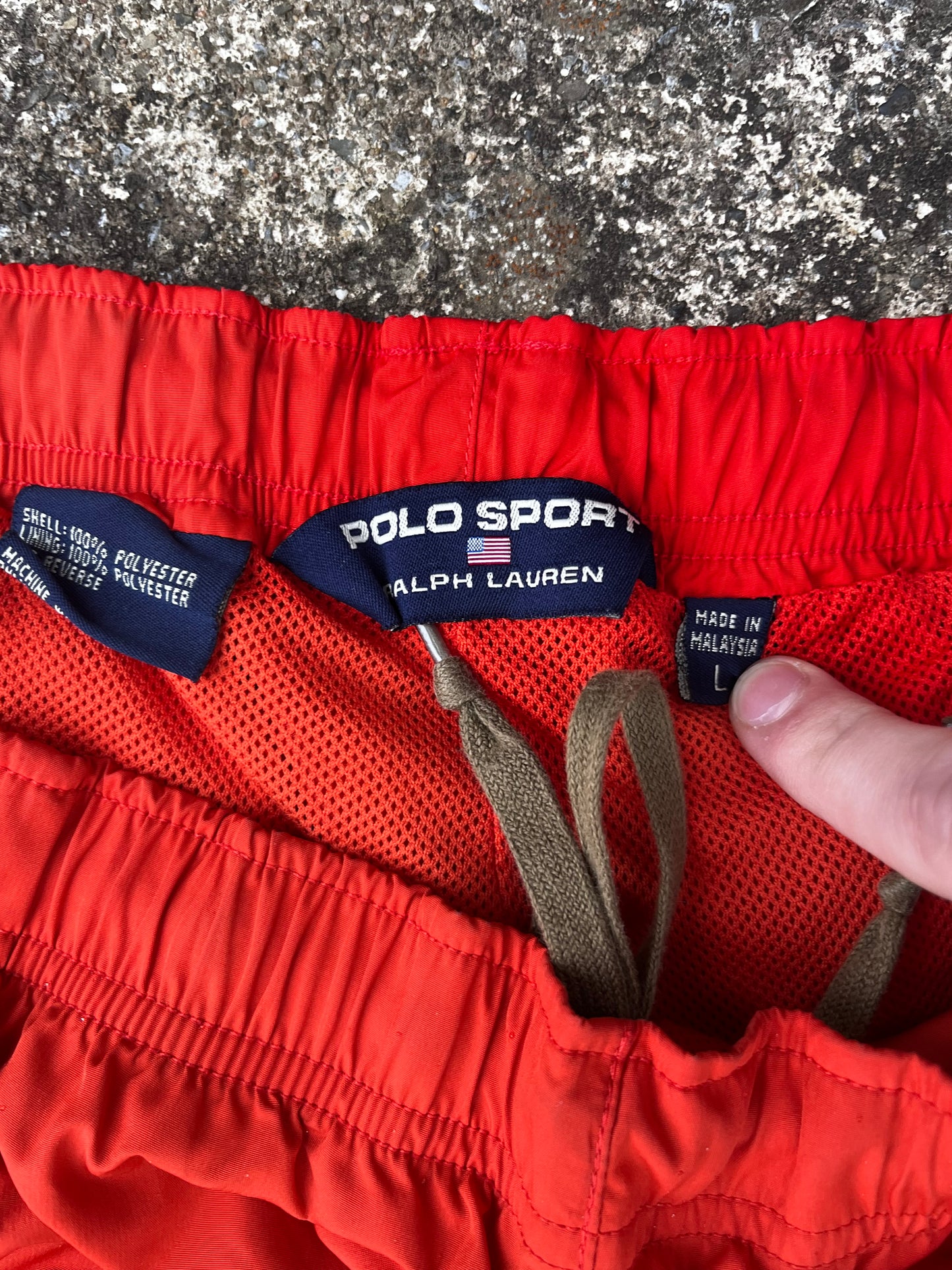 VINTAGE POLO SPORT TRACK PANTS (L)