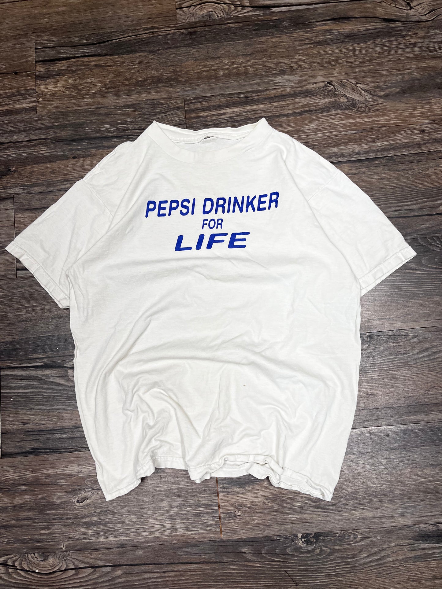 VINTAGE PEPSI DRINKER FOR LIFE TEE (L)