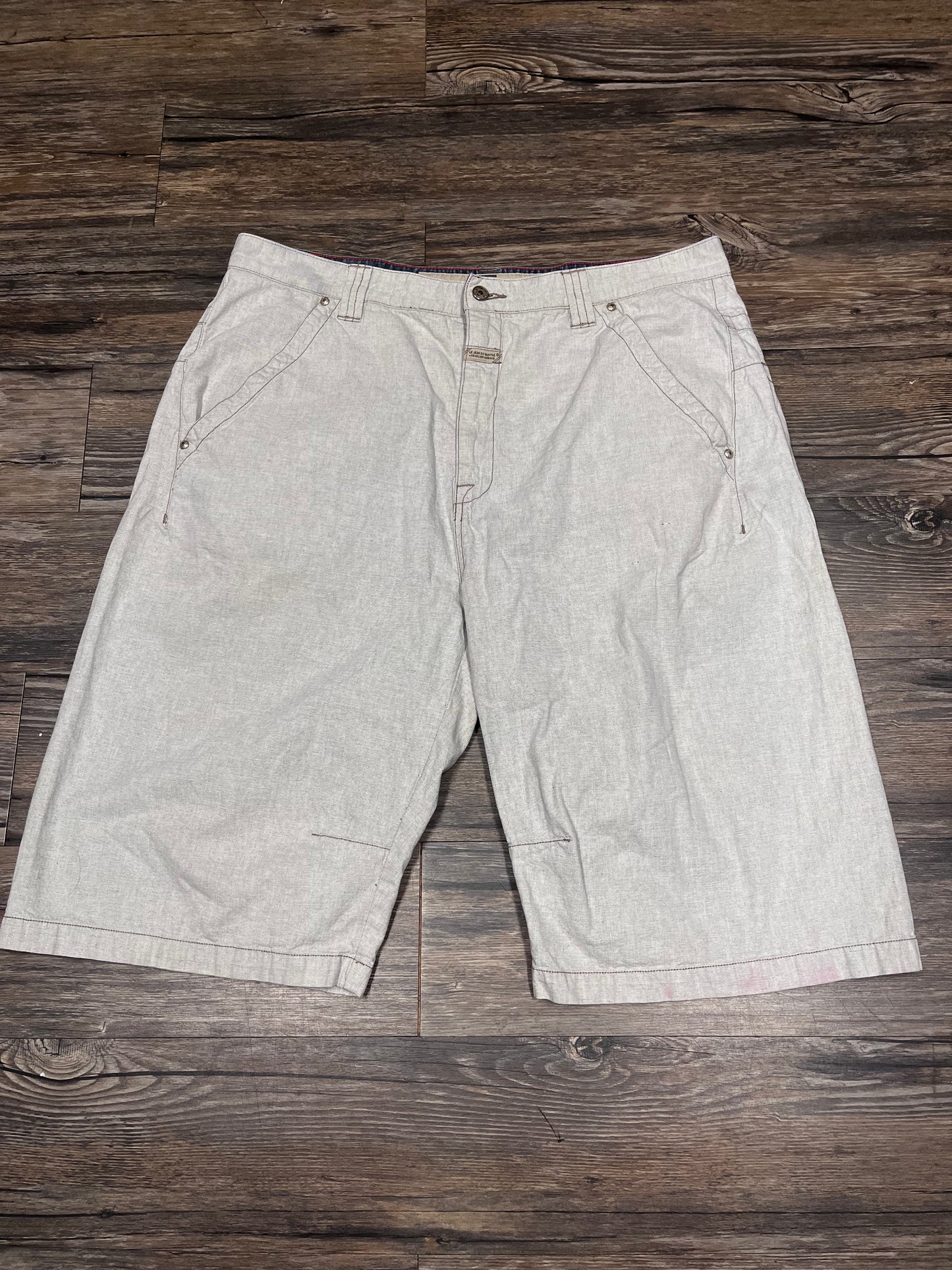 MARITHE FRANCOIS GIRBAUD WHITE DENIM SHORTS (40)
