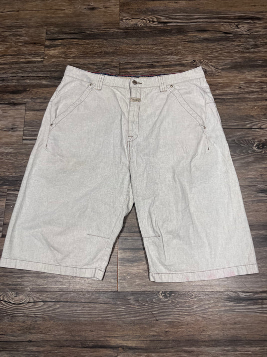 MARITHE FRANCOIS GIRBAUD WHITE DENIM SHORTS (40)