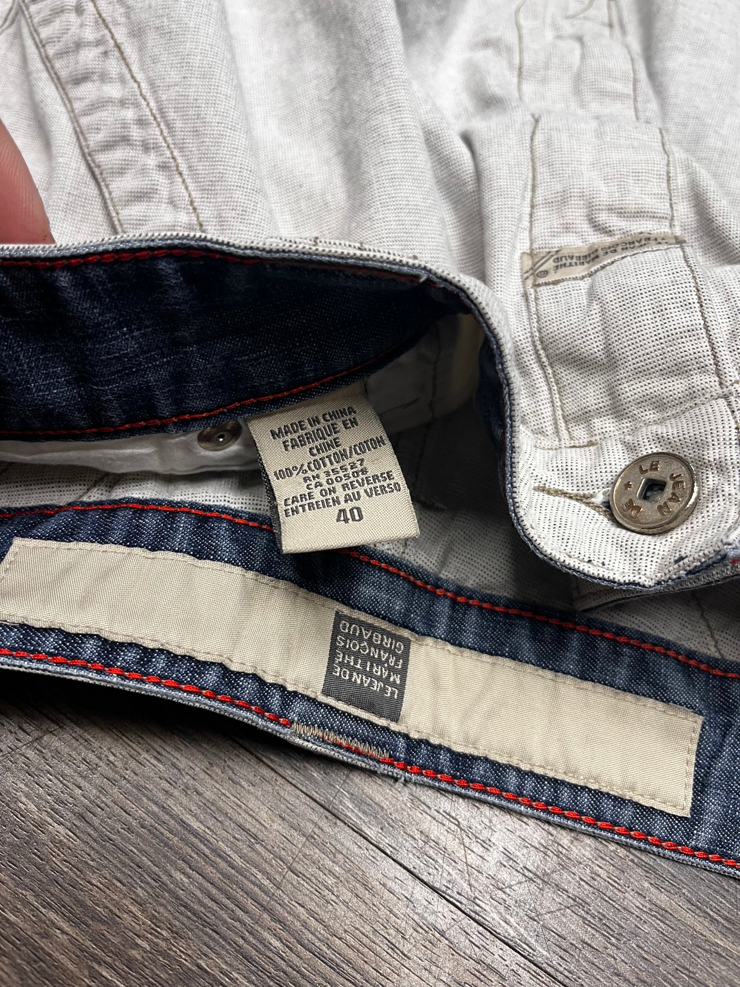 MARITHE FRANCOIS GIRBAUD WHITE DENIM SHORTS (40)