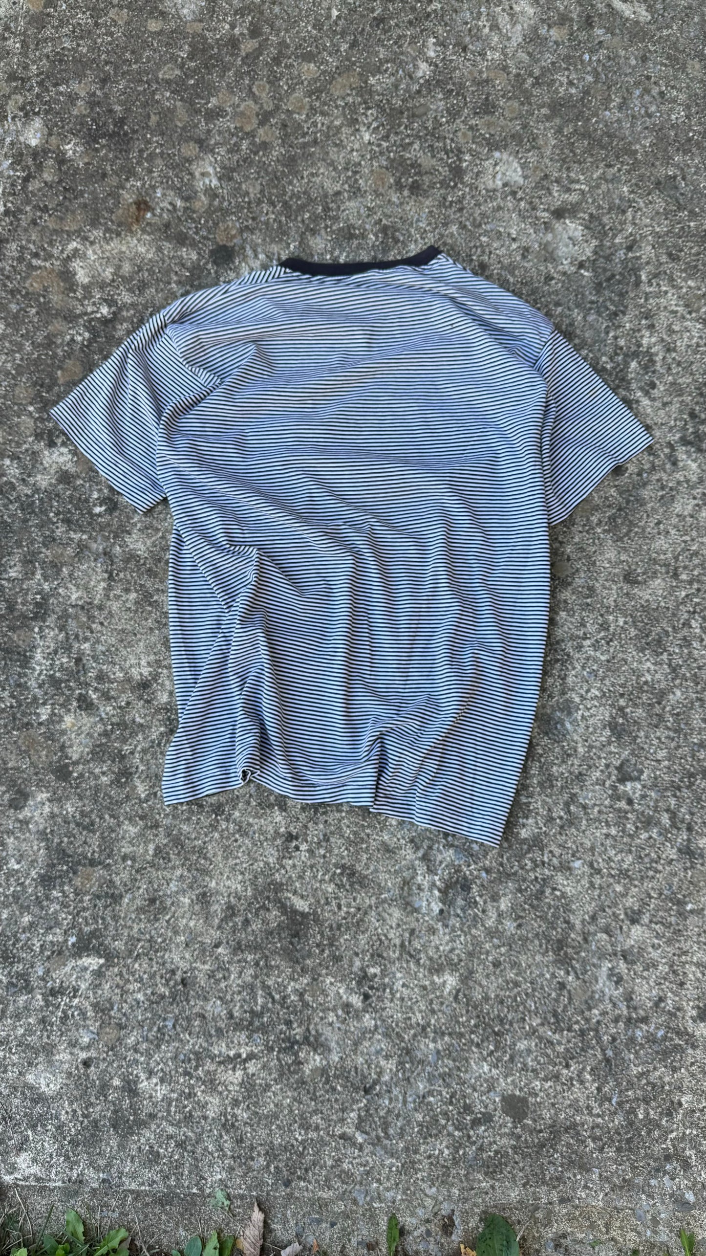 VINTAGE SINGLE STITCH STRIPED RINGER TEE (M)