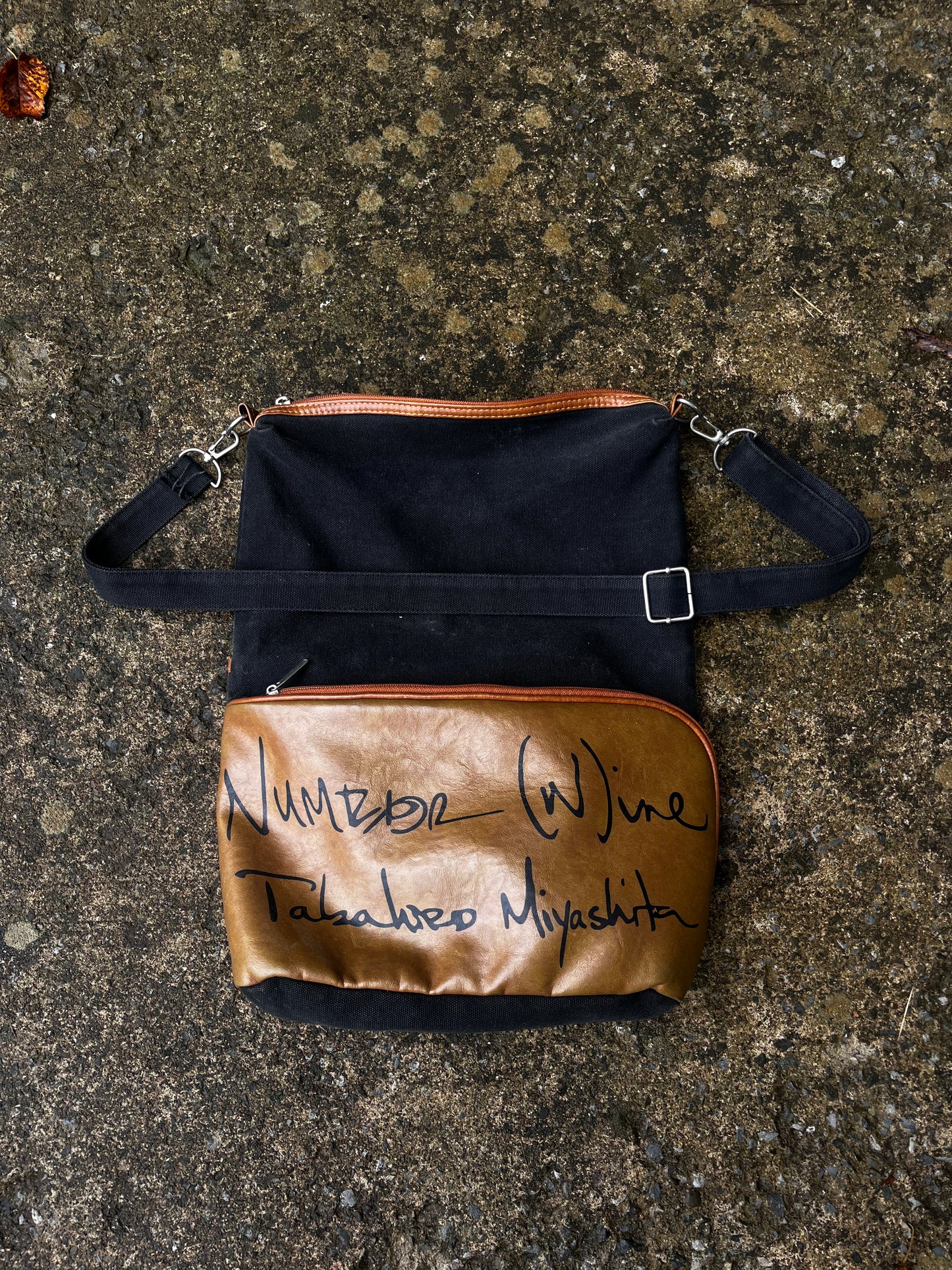 NUMBER (N)INE LEATHER/CANVAS TOTE BAG