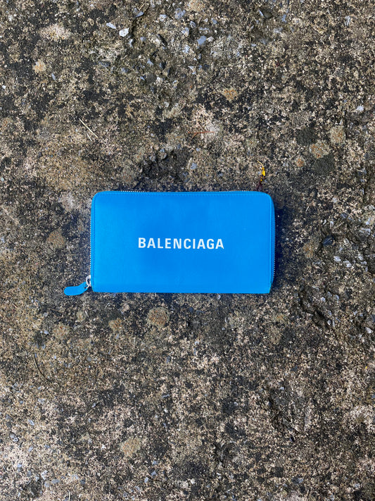 BALENCIAGA BLUE LOGO WALLET