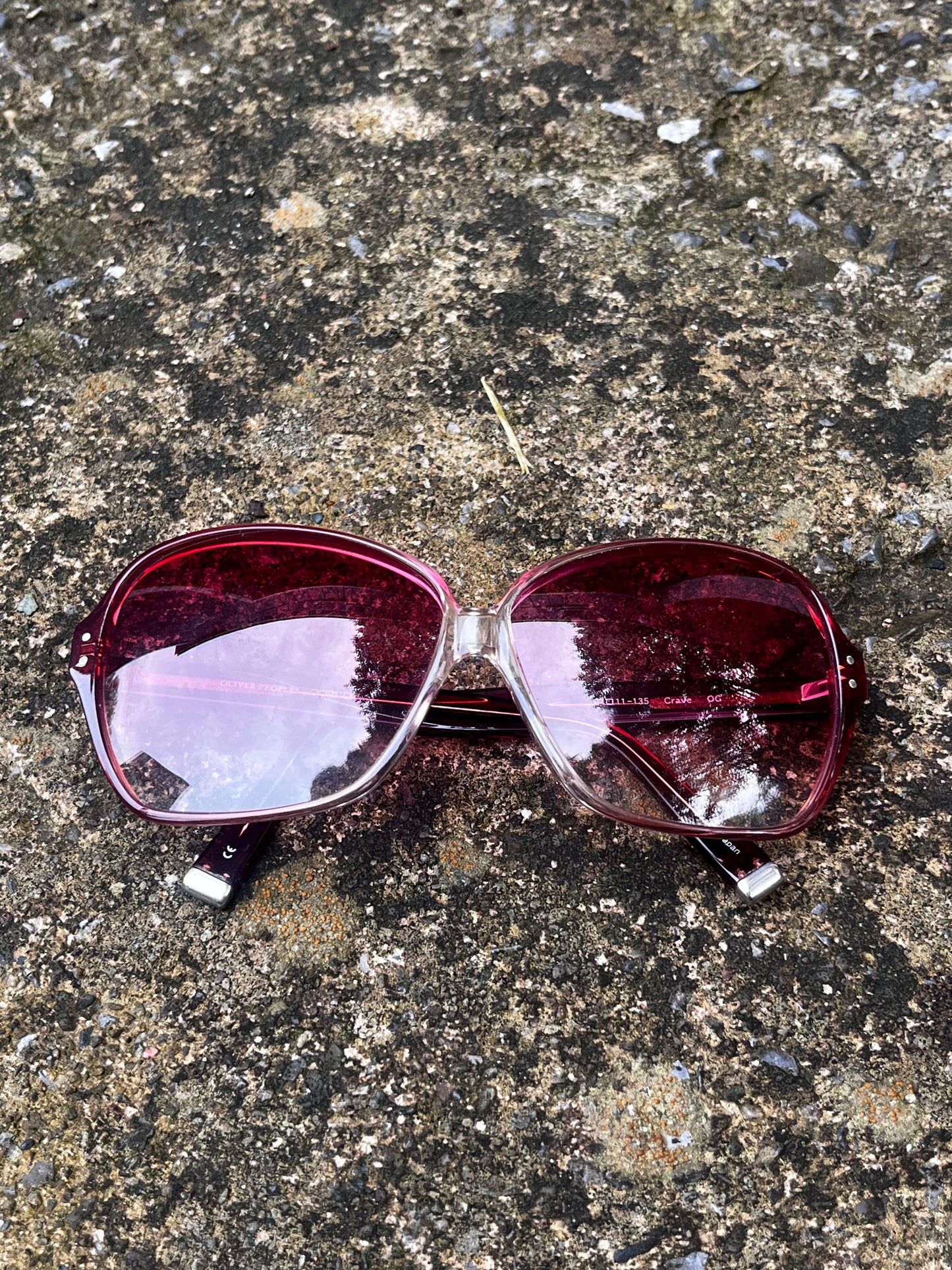 OLIVER PEOPLES RED TINTED SUNGLASSES