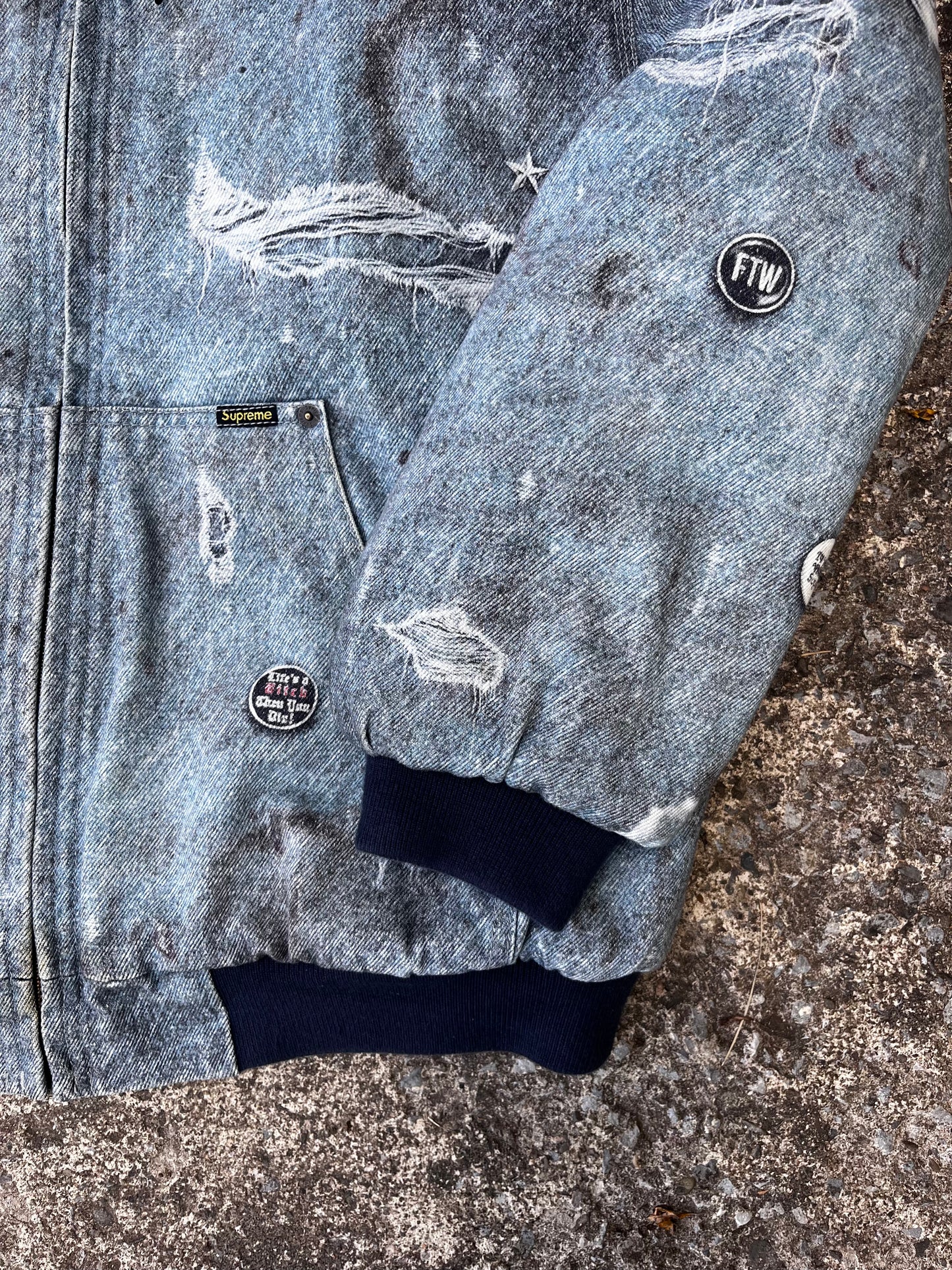 SUPREME TROMP L'OEIL DENIM JACKET (M)