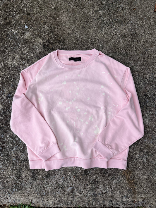 WHO DECIDES WAR PINK BLEACH-SPECK CREWNECK