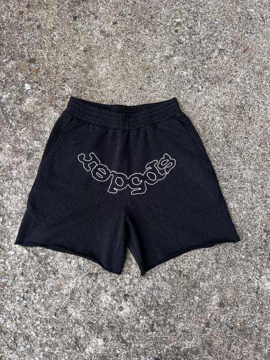 SP5DER LOGO CUT-OFF SHORTS (S)