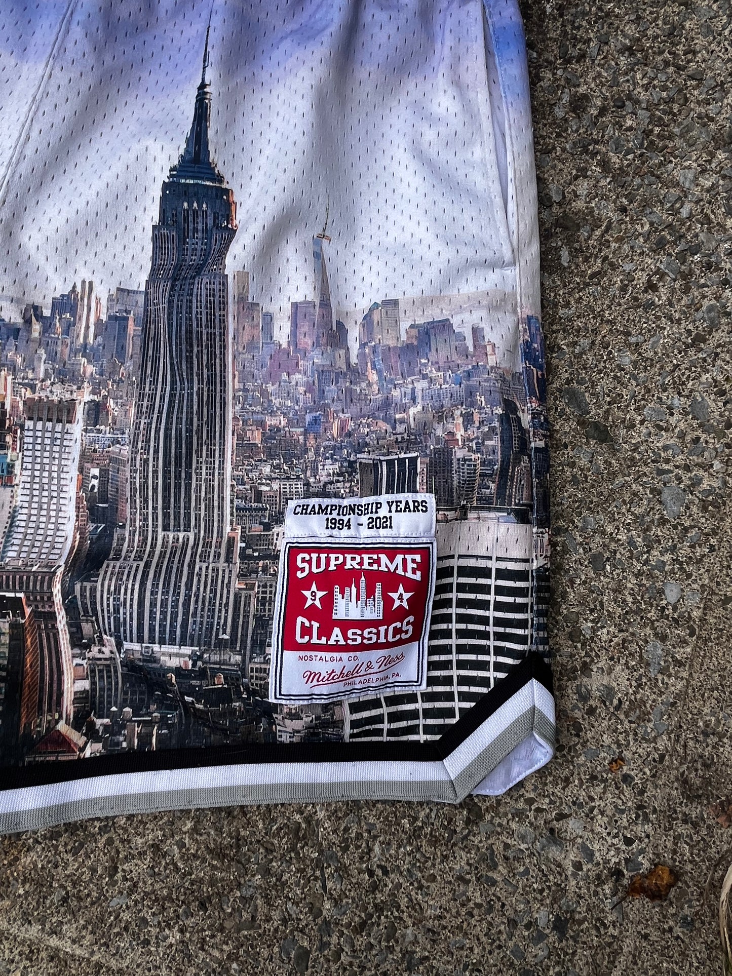 SUPREME 2021 MITCHELL & NESS SKYLINE SHORTS (M)