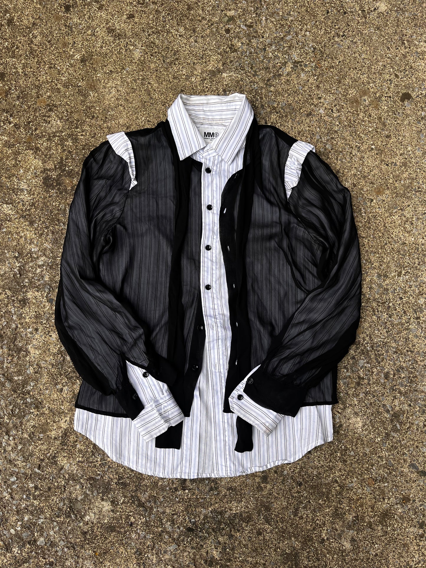 MM6 MAISON MARGIELA LAYERED BUTTON-UP (S)